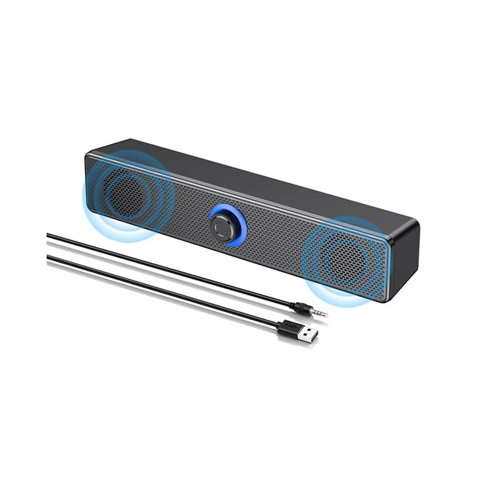 Computer Speakers With Knob Volume Control And 3.5Mm Aux Input,Portable Soundbar Speaker For Pc Laptop 6033488645375