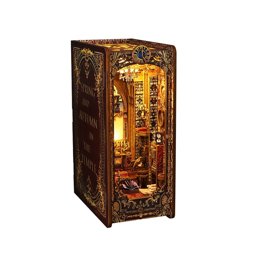 Diy Book Nook Kit, Church 3D Wooden Puzzle Bookend For Bookshelf Decor, With Light Model Kits For Adults 4713099782059