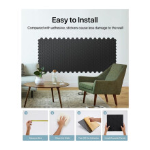 12 Pack Soundproof Wall Panels Self Adhesive Acoustic Wall Panels for Wall,Studio, Home and Office Black