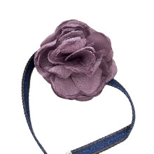 Goth Doek Big Rose Hanger Choker Blauw Touw Ketting voor-Paars
