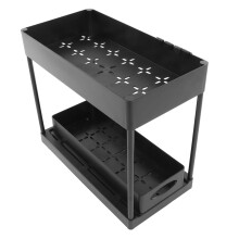 Large Capacity Under Sink Organizer with Slide-Out Baskets, Black