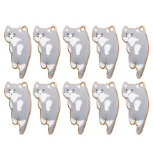 Étiquettes de pendentifs en alliage de 6 couleurs, pour-Gris
