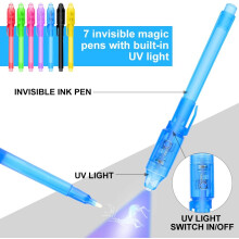 Stylos espions magiques pour enfants, cadeaux de fête avec technologie d'encre invisible, expérience d'écriture sans dégâts, stylos