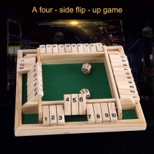 Shut The Box: Joc educativ de matematică, lemn 100% natural, 22,5 x 22,5 x 3,5 cm, până la 4 jucători, îmbunătățește aritmetica mentală