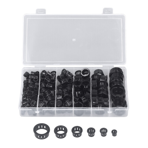 Assorted 160Pcs Snap in Cable Grommets 8mm-25mm with Easy Installation 1