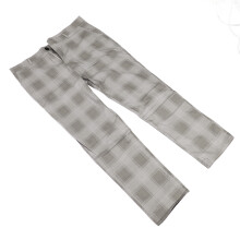 Men Plaid Slim Fit Tapered Flat Front Casual Dress Pants Light Grey XL
