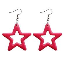Mode Dangle Oorbellen Kleine hoepel oorbellen- Heet roze