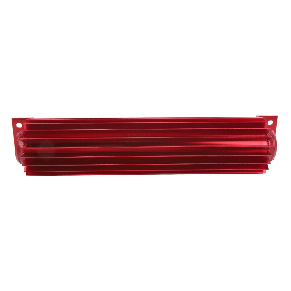 12In Aluminum Dual Pass Transmission Cooler For Car Truck Red 7891369460047