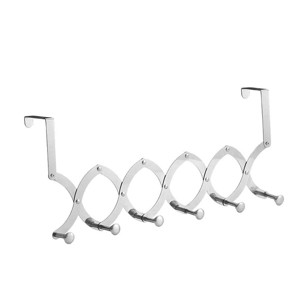 Stainless Steel Over The Door Hook Rack With 6 Hooks, Expand 57Cm 9331369458791