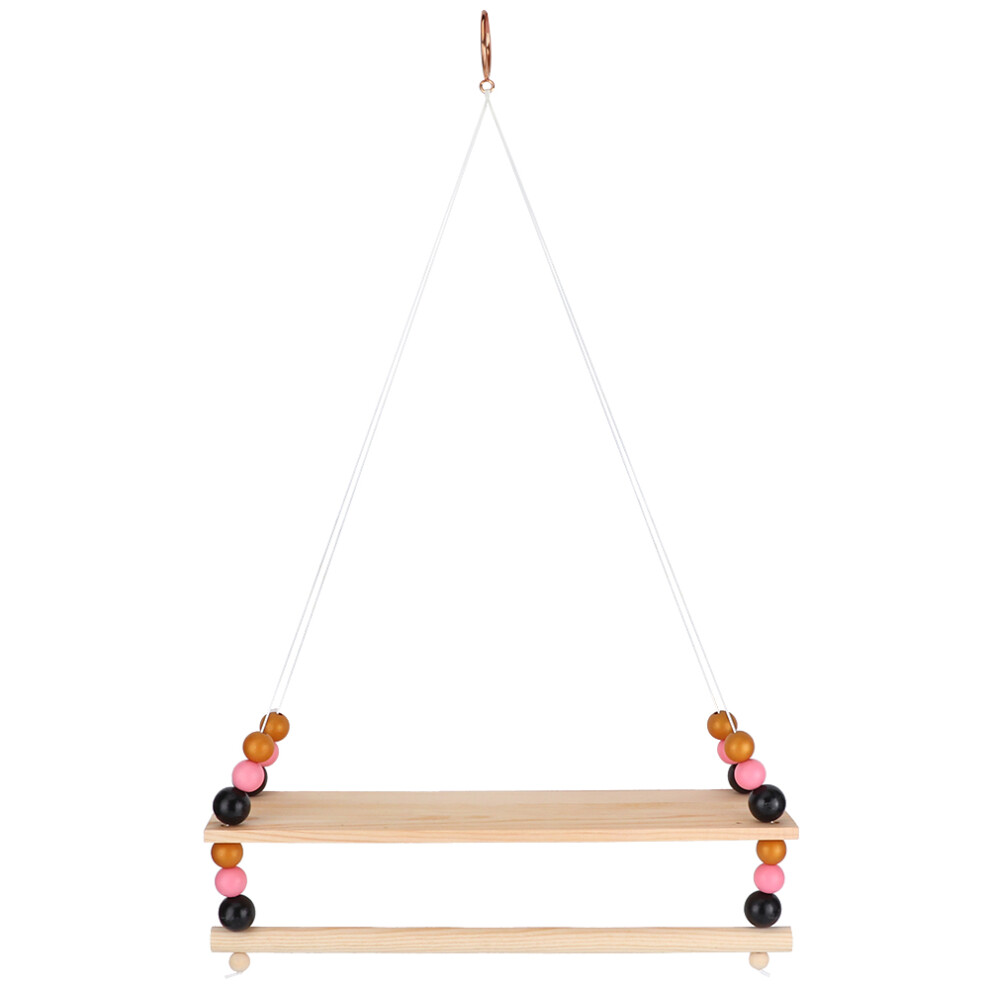 Adjustable Hanging Storage Nordic Style Wall Shelves Rope Hanging Floating Shelves For Bedroom Living Room, Wooden Floating Shelves With Tassels Boho