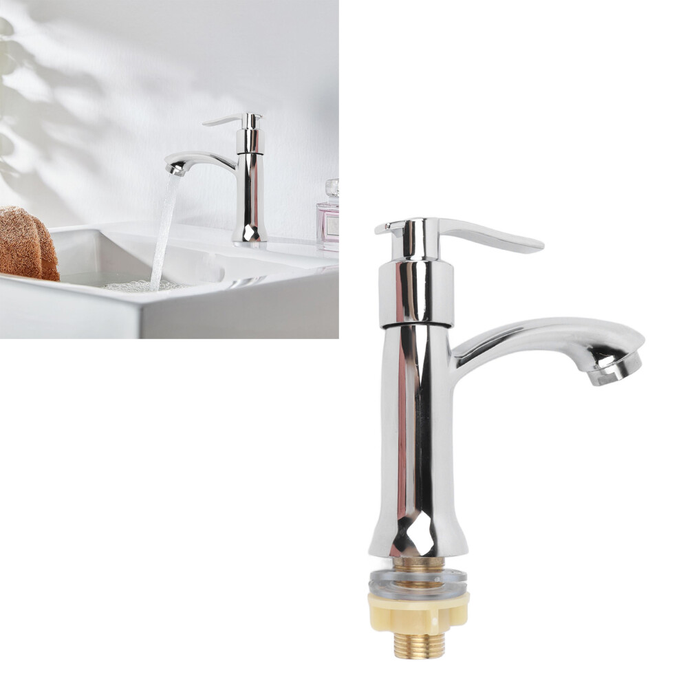 Zinc Alloy Single Cold Water Tap For Bathroom Washbasin, Modern Minimalist Design 6931369459045
