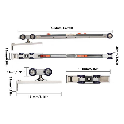Heavy-Duty 4-Wheel Roller Trolley for Sliding Doors Rust Resistant 1