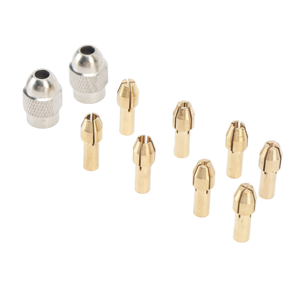 10Pcs Brass Keyless Drill Chuck Collet Set For Electric Drill Quick Bit Swap 4651369460521