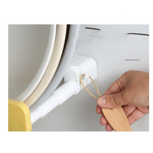 Wall Mounted Washbasin Organizer Hook Holder, Telescopic Adjustment Space Saving No Drill Multi-Use Storage Rack ABS Material Rust-Resistant for Kitch 1