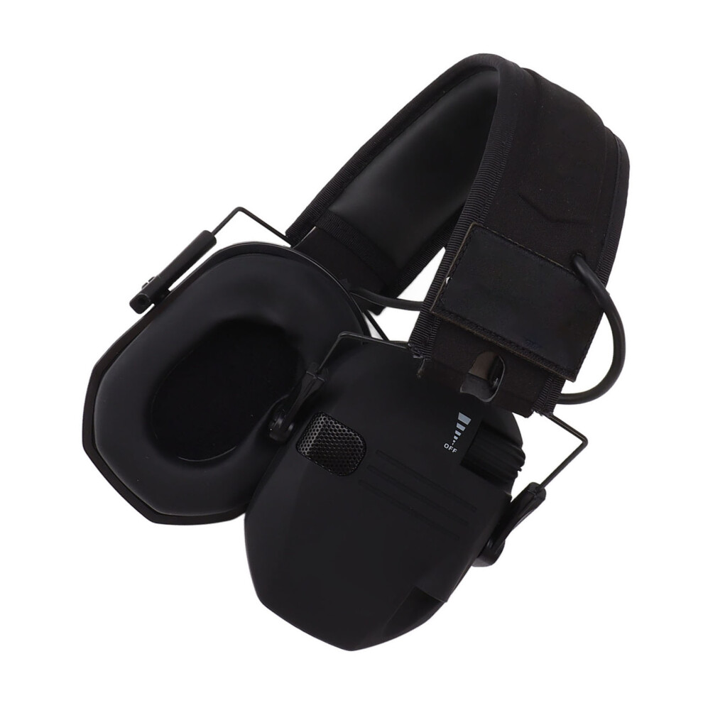 Noise Reduction Electronic Earphones, Foldable Abs, Adjustable Headband, Black 9431369460807