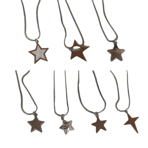 Collier pendentif Y2k, bijoux de cou, étoile, ras du cou,-3 1