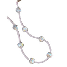 Collier de perles en forme de cœur élégant,-Collier coeur rose