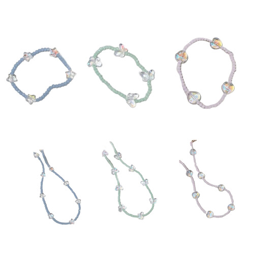 Collier de perles en forme de cœur élégant,-collier étoile bleue 1