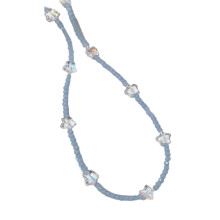 Collier de perles en forme de cœur élégant,-collier étoile bleue