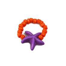 Starfish Beaded Rings Bead Rings Stackable Rings-orange
