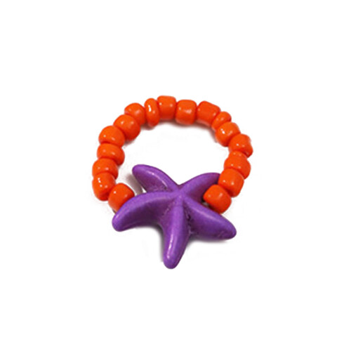 Starfish Beaded Rings  Bead Rings Stackable Rings-orange