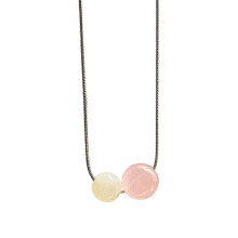 Collier avec pendentif en perles rondes 3D Y2k, doux et-Rose