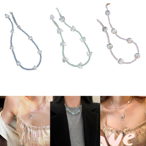 Collier de perles en forme de cœur élégant,-collier étoile bleue 2