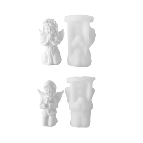 Moule de bougie d'ange 3D en Silicone, moule de-Mesdames 1