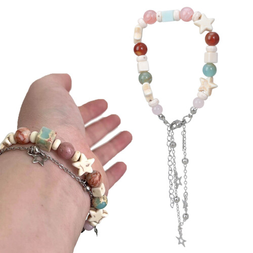 Bracelet étoile à cinq branches Simple, bijoux, chaîne Double 1
