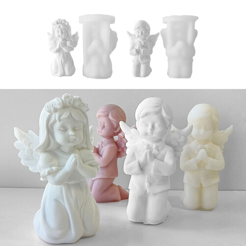 Moule de bougie d'ange 3D en Silicone, moule de-Mesdames 2