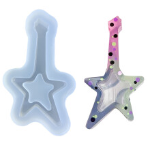 Resin Shaker Mold Four Leaf Clover/Star Guitar Silicone-B