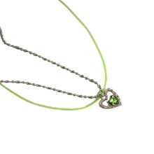 Chaîne de perles à breloque cœur d'amour, collier à la-Bleu