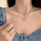 Süße Herz-Anhänger-Halskette, Temperament-Choker,-Farbe 6