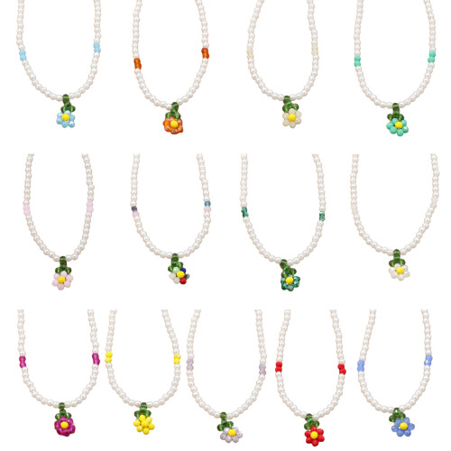 Collier de perles bohème, collier de fleurs d'été, collier de-4 2