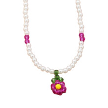 Collier de fleurs colorées, fait à la main, collier de perles-9