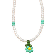 Collier court de tournesol en perles colorées, bijoux d'été-4