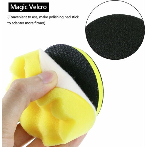 Kit de polimento de detalhes, boinas de esponja e lã de 3 polegadas para furadeira, boina de lã com novo design para corte e polimento eficientes, 2