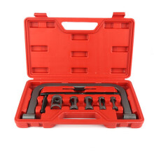 Valve Spring Compressor for Vehicle Engines, Auto Compression Tool C Clamp Service Kit, 5 Adaptors for Diverse Spring Diameters, Resilient and