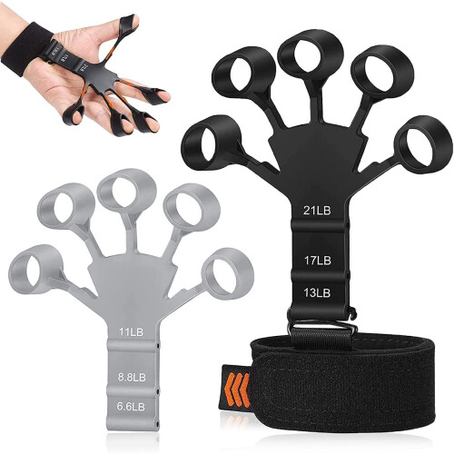 2er-Pack Fingertrainer mit 6 verschiedenen Widerständen Multicolor1 L