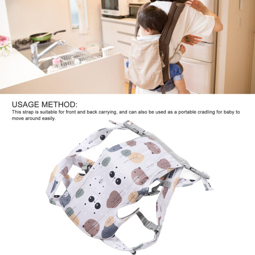 Baby Carrying Strap for Newborns, Polyester, Leaf Pattern, Front/Back Embrace 2