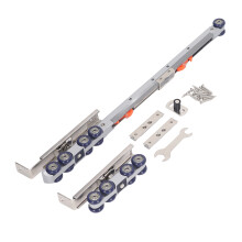 Slide Smoothly Quietly, Aluminum Box Rail Heavy Duty Hanger Wall-mounted Sliding System, Sliding Pocket Door Hardware Kit Ball Bearing Three Wheel