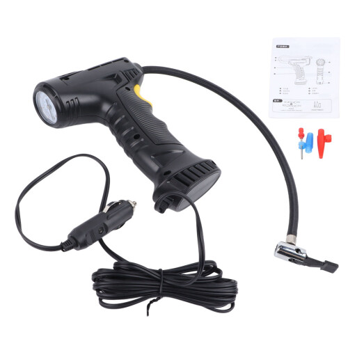 Pompa per pneumatici digitale portatile con luce a LED, ABS, 19x13x6cm 2
