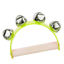Campanella musicale ergonomica con manico in legno verde brillante per bambini