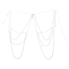 Chaîne d'épaule en strass pour femme, chaîne de corps,-Argent