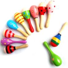 Petite maraca en bois pour enfants, 12 cm, de 0 à 3 ans, exercice de préhension