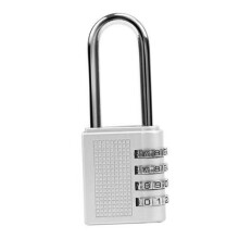 4-Digit Zinc Alloy Combination Lock for Cabinets Silver, Durable Security Lock