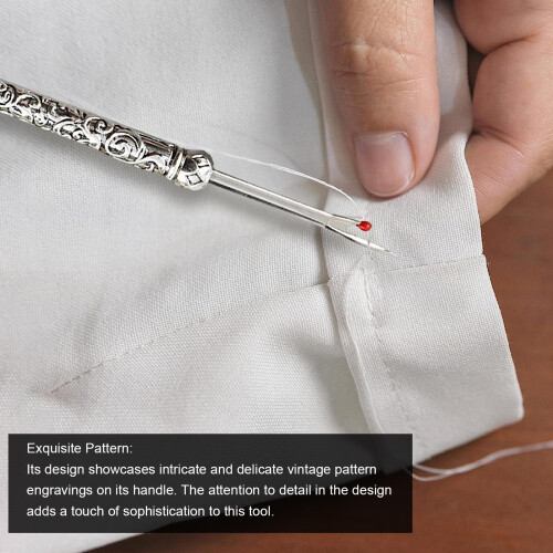 Retro Alloy Seam Ripper with Slipless Handle, Silver Sewing Tool 2