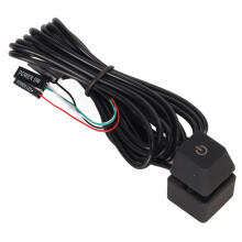 Mechanischer blauer Schalter PC-Netzschalter für Desktop mit grüner LED, 6,6 ft Kabel
