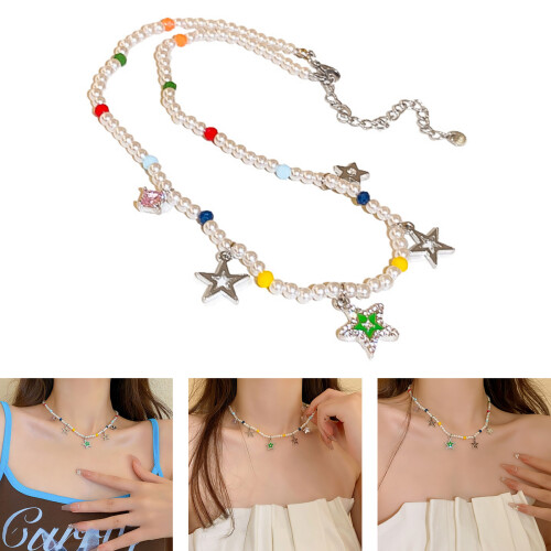 Collier pendentif étoile à la mode Y2K, ras du cou, bijoux de 1