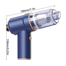 3-in-1 Mini Auto Staubsauger 4000Pa Starke Saugkraft Kabellos Leicht Blau